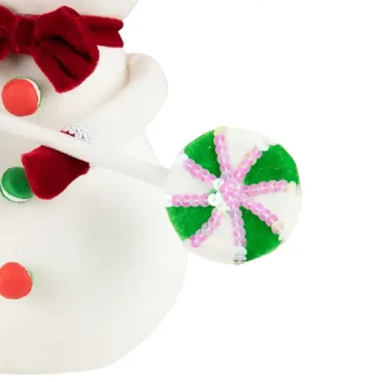 Northlight Snowman with Sequin Lollipop and Striped Hat Christmas Decoration - 15" image {4}