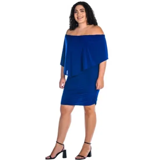 Womens Plus Size Convertible Bodycon Mini Dress Ruffled Sleeve image {1}