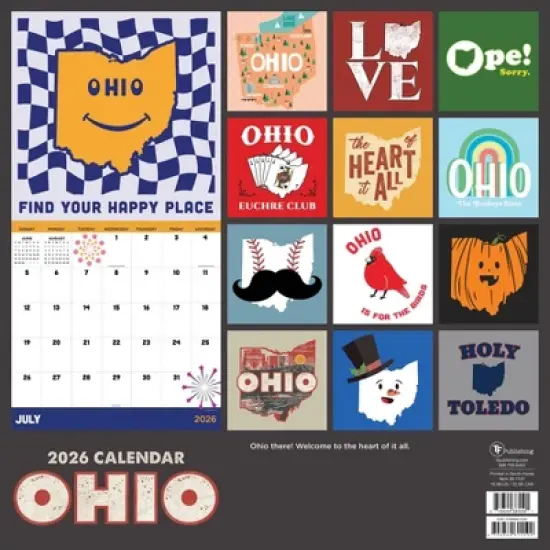 TF Publishing 13.5"x14.5" 2026 Home Ohio Wall Calendar image {4}