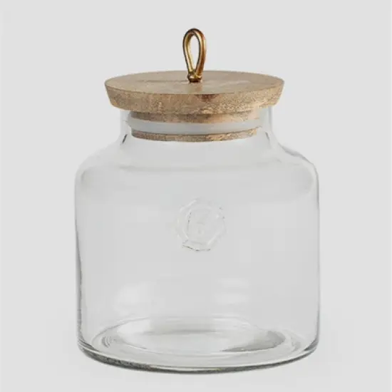 Madin Glass Jar with Wooden Lid - Elegant Storage Container for Kitchen & Home-700ml image {6}