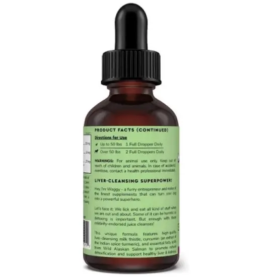 Milk Thistle, Liver and Kidney Support for Pets, Detox and Hepatic Support, with Wild Alaskan Salmon Oil & Curcumin Omega 3 EPA & DHA image {2}
