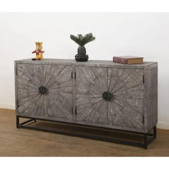 Cypress Creek 4 Doors Sideboard Gray - Treasure Trove Accents image {3}