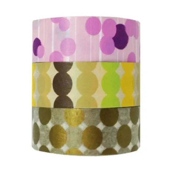 Wrapables Party Time Washi Masking Tape (Set of 3) image {1}