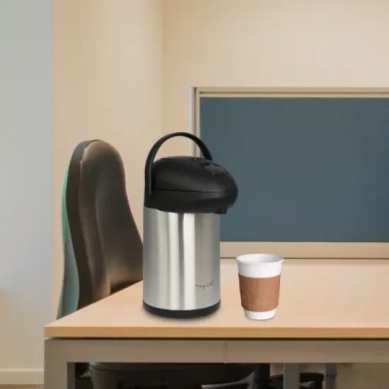 MegaChef 3 Liter Vacuum Insulated Stainless Steel Pump Cap Air Pot image {6}