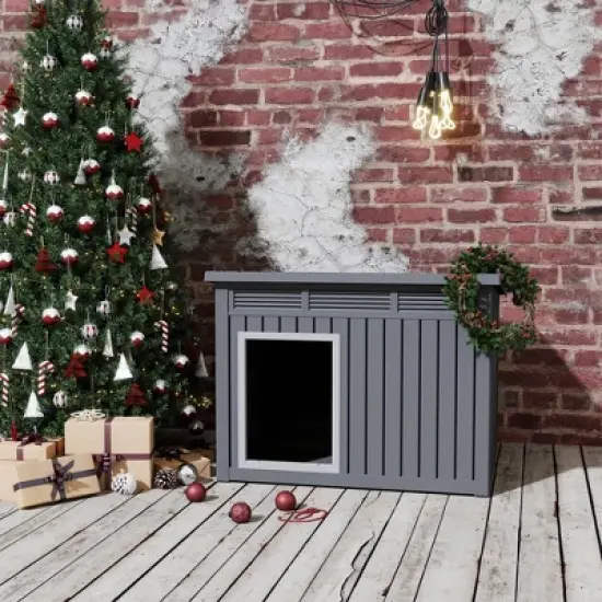 Decksplore Large Dog House Plastic Pet Shelter with Ventilation All-Weather Outdoor image {7}