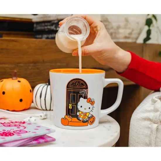 Silver Buffalo Sanrio Hello Kitty Pumpkins Ceramic Latte Mug | Holds 17 Ounces image {3}
