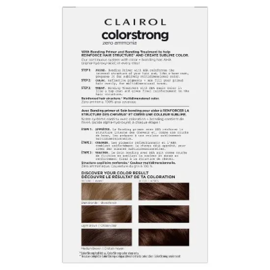 Clairol ColorStrong Ammonia Free Permanent Hair Color Dye Kit - 6 Light Brown image {1}