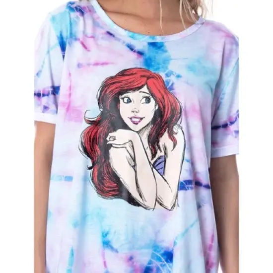 Disney Princess Women's Little Mermaid Ariel Tie Dye Nightgown Sleep Shirt image {3}