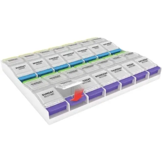 Ezy Dose Weekly (4x/day) Push Button Pill Organizer (3XL) image {1}