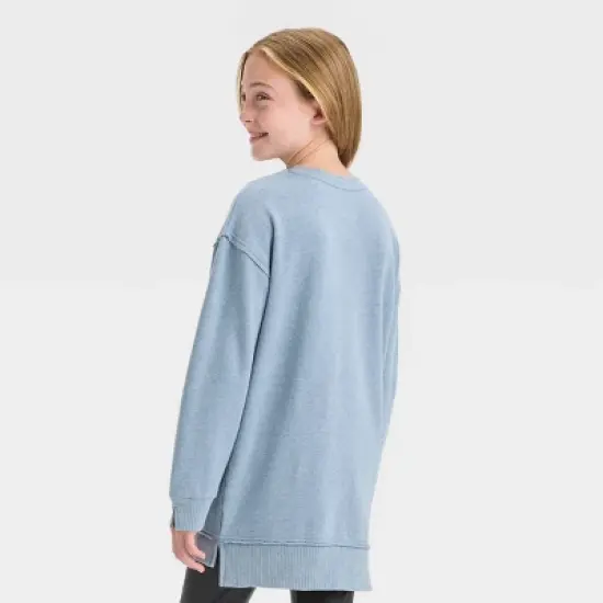 Girls' Oversized Crewneck Pull-Over Sweatshirt - art class&trade; image {1}