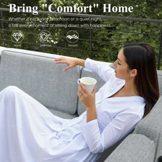 LayinSun 7-Piece Large Outdoor Modular L-Shaped Sectional Set with Coffee Table image {2}