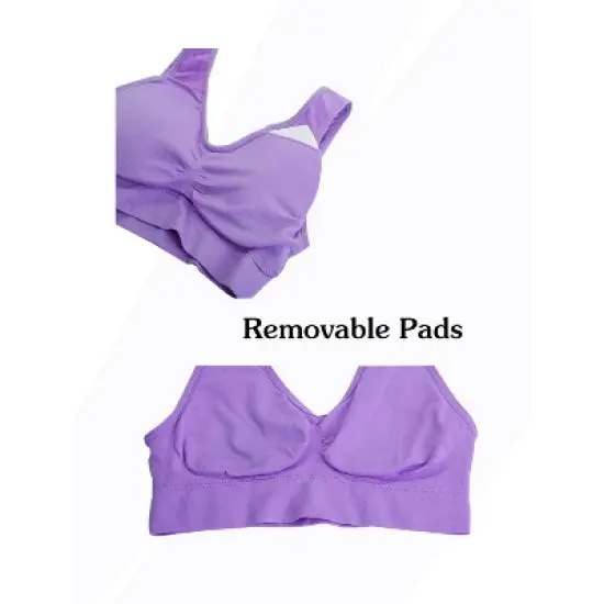 Allegra K Women Seamless Middle Impact Pocket Sport Bra image {3}