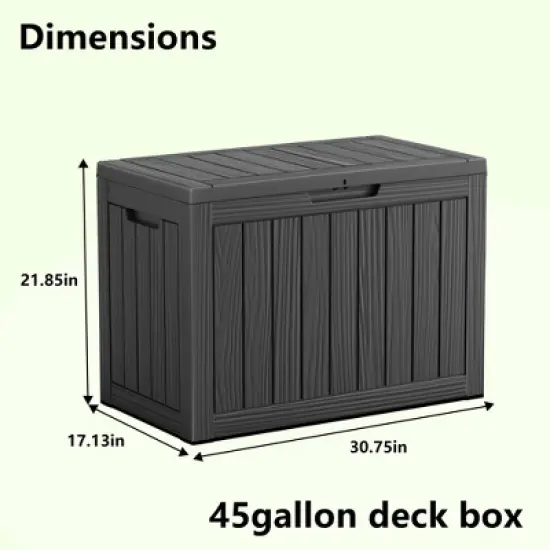 INFURNIC Deck Boxes, Outside Storage Box Container with Handle for Storage Patio Furniture, Garden Tools, Pool Supplies, Black, 30.75"*17.1"*21.85" image {3}