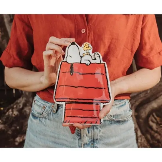 Silver Buffalo Peanuts Snoopy And Woodstock Sculpted Ceramic Trinket Tray image {2}