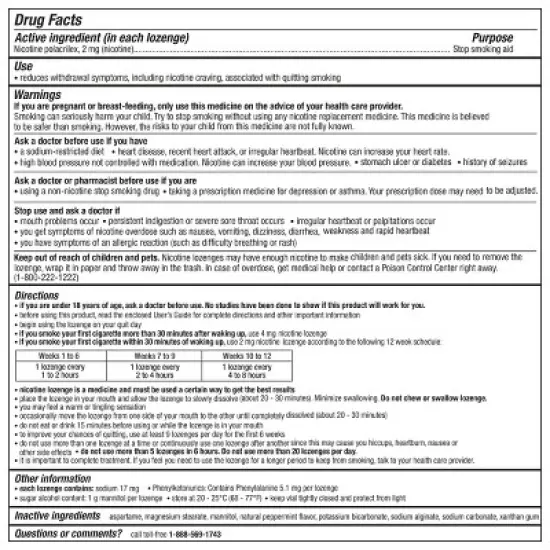 Nicorette 2MG Lozenges - Mint - 72ct image {1}