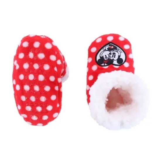 Textiel Trade Kids' Disney Mickey and Minnie Mouse Polka Dot Bootie Slipper image {2}