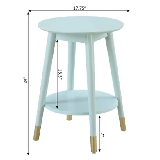Wilson Mid-Century Modern Round End Table with Bottom Shelf - Breighton Home image {5}