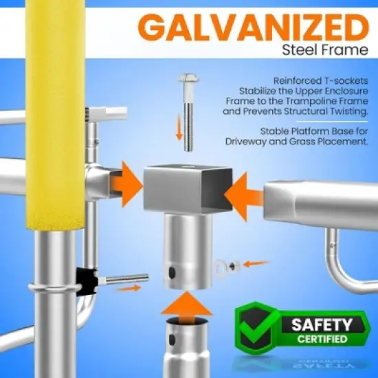 SereneLife 5ft Outdoor & Indoor Trampoline with Enclosure Safety Net SLTRA5BL image {2}