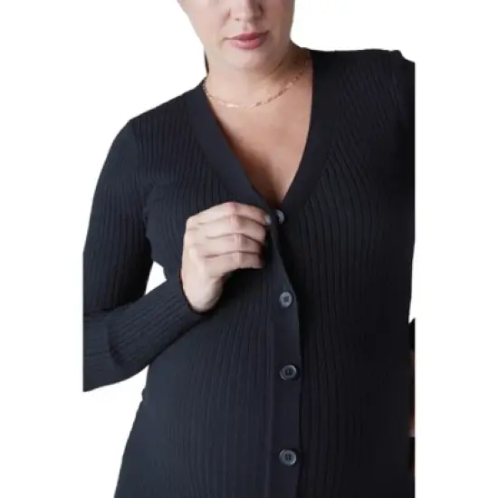 Ingrid & Isabel Maternity Ribbed Button Front Sweater Dress image {3}