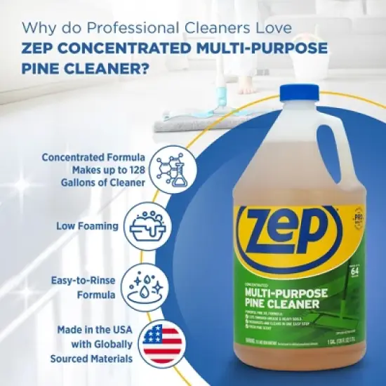 Zep Concentrated Multi-Purpose Pine Cleaner &ndash; Deodorize and Clean in One Step &ndash; 1 Gallon image {3}
