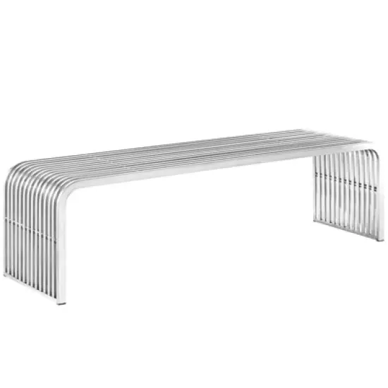 Pipe Stainless Steel Bench - Modway image {5}