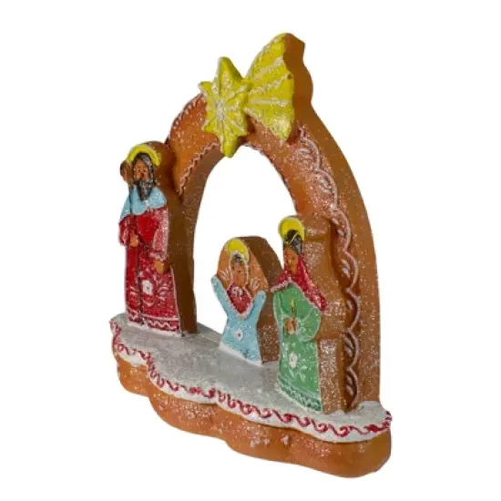 Northlight Glitter Dusted Gingerbread Holy Family Christmas Nativity Decoration - 8" image {2}