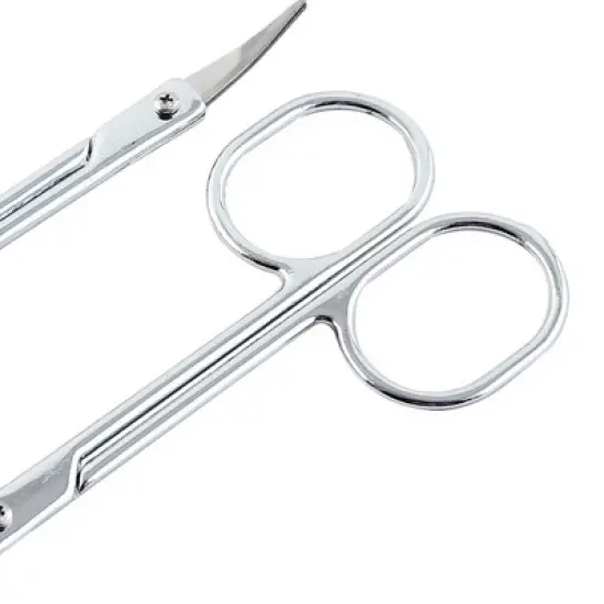 Unique Bargains Trimming Eyebrow Hair Curved Edge Scissors Silver Tone 2" x 2" 2 Pcs image {3}