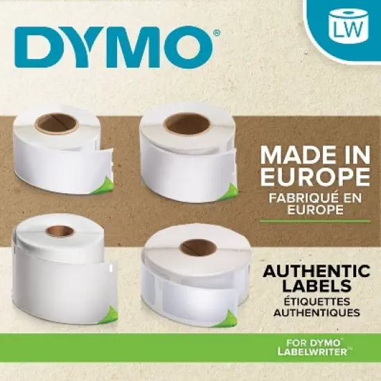 DYMO White Mailing Address Labels: Label Maker Tape Cartridges, Black Ink, 2 Count, 0.29 lbs image {2}