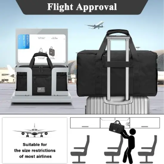 Tactical Travel Duffel bag with Removable Dividers & Shoe Compartment, Weekender Carry on Bag image {4}