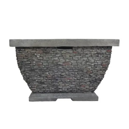 32" MgO Light-Weight Concrete Wood Burning Square Fire Pit, Grey image {8}