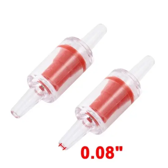 Unique Bargains Aquarium Tank Plastic Air Pump Co2 Diffuser One Way Check Valves Red Clear 2 Pcs image {1}