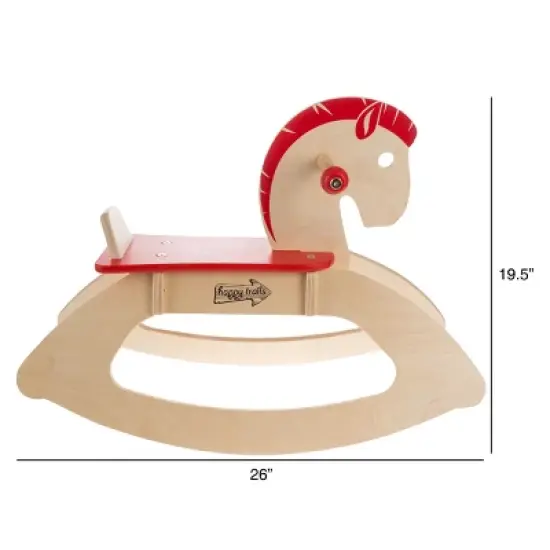 Rocking Horse Ride-on Toy for Children-Classic Wooden Rocker-Helps Develop Strength, Balance and Coordination- Fun for Boys and Girls image {3}