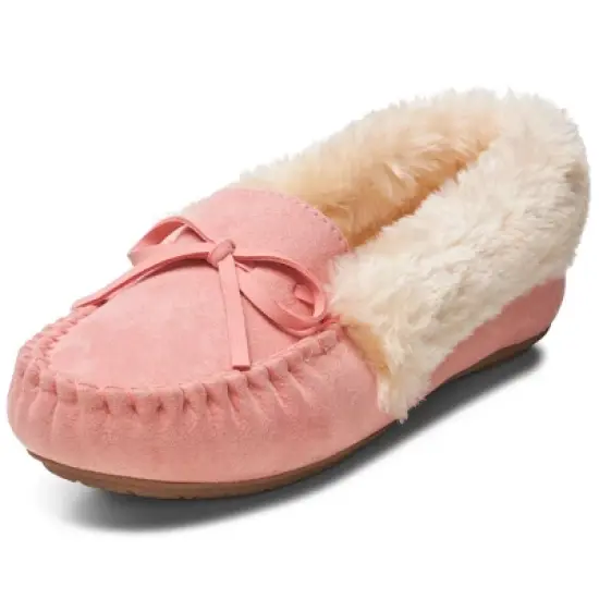 Alpine Swiss Leah Womens Shearling Moccasin Slippers Faux Fur Slip On House Shoes image {7}