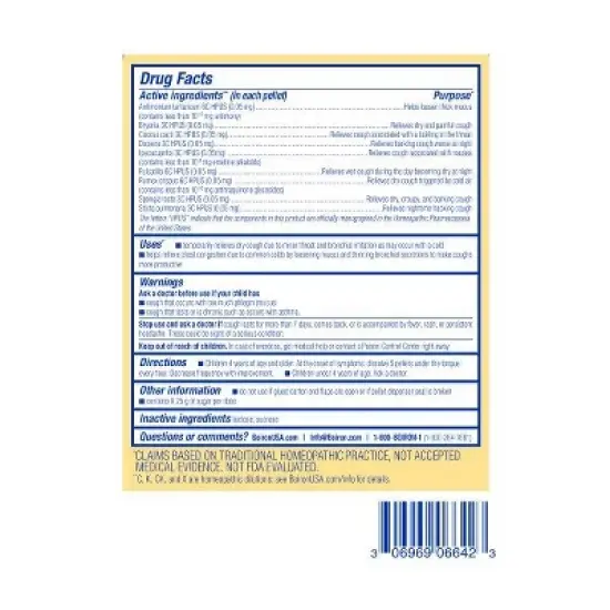 Chestal Kids Pellets 2 MDT by Boiron Homeopathic Medicine For Cough & Mucus Relief  -  2 Tubes Pellet image {1}