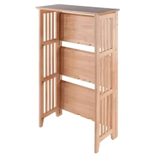 42" 4 Tier Foldable Bookshelf Natural - Winsome image {2}