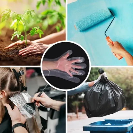 Unique Bargains Wear-resistant Durable Anti-leakage Elastic Extra Long Gloves image {5}