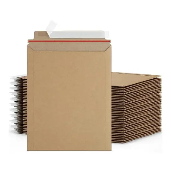 PSBM 100 Pieces 9" x 11.5" Kraft Rigid Flat Photo Mailers Document Envelope Self-Seal image {1}