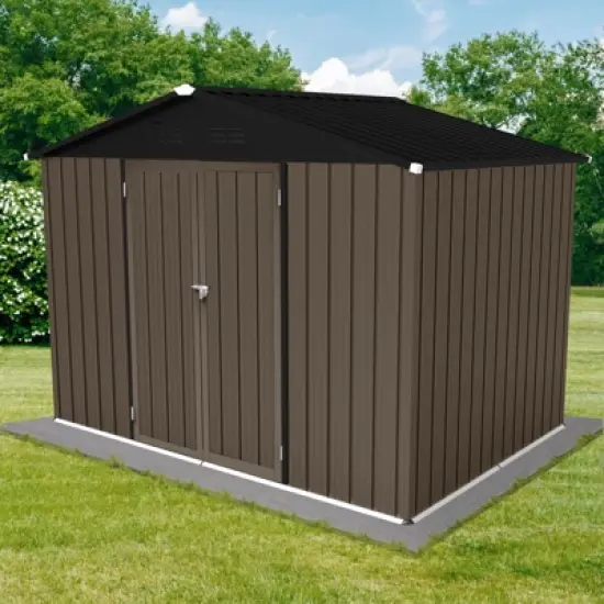 NicBex 8x6 FT Outdoor Storage Shed with 2 Integrated Punched Vents,Metal Outdoor Shed with Apex Roof,Storage Sheds for Garden image {4}