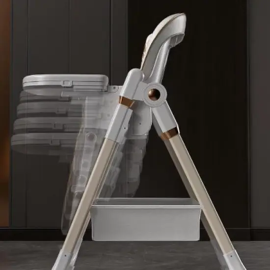 CIPACHO Adjustable Baby High Chair 0-6 Years &ndash; Portable Infant Feeding Seat with Safety Belt, Silent Lockable Wheels & Easy-Clean Design White image {8}