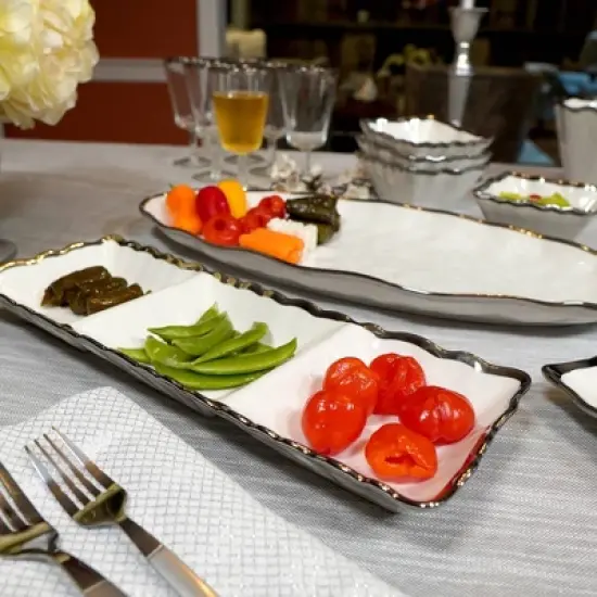 Certified International Regency 3 Section Tray Silver image {5}