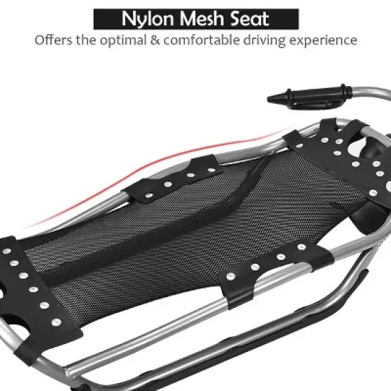 Costway Snow Racer Sled Textured Grip Handles Mesh Seat Snow Slider image {5}