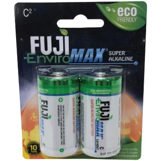 Fuji EnviroMax&trade; C Super Alkaline Batteries, 2 pk in White image {1}