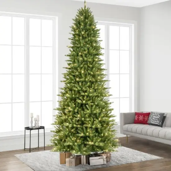 12ft Pre-lit Full Artificial Christmas Tree Forest Fir - Puleo image {1}
