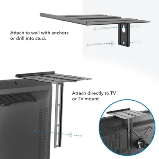 Mount-It! Floating TV Shelf for Wall Mounted TV | Streaming Devices, Speakers, and Cable | 6.6 Lbs. Weight Capacity image {2}