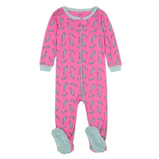 Leveret Footed Sleeper Cotton Girls Pajamas image {10}