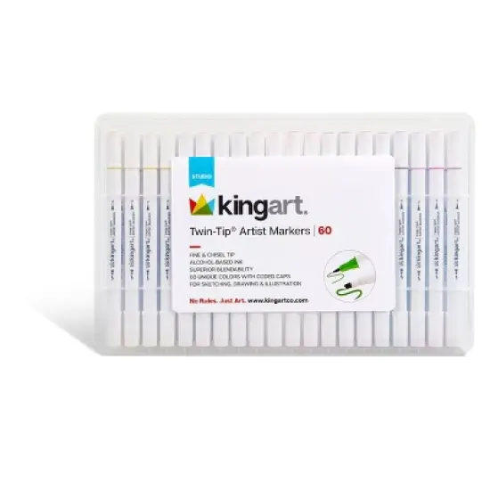 KINGART Twin-Tip Sketch Markers 60 Colors image {5}