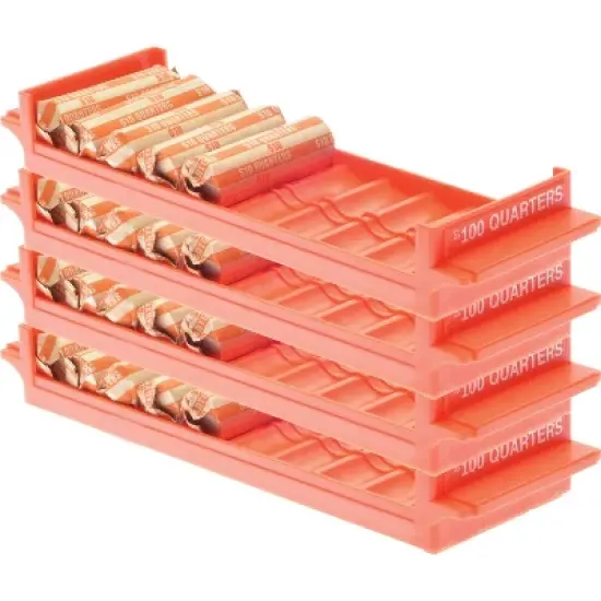 Nadex Coins&trade; Rolled-Coin-Storage Organizer Tray Sets with Ridges for Loose Coins, 4 Pack in Multicolored image {5}
