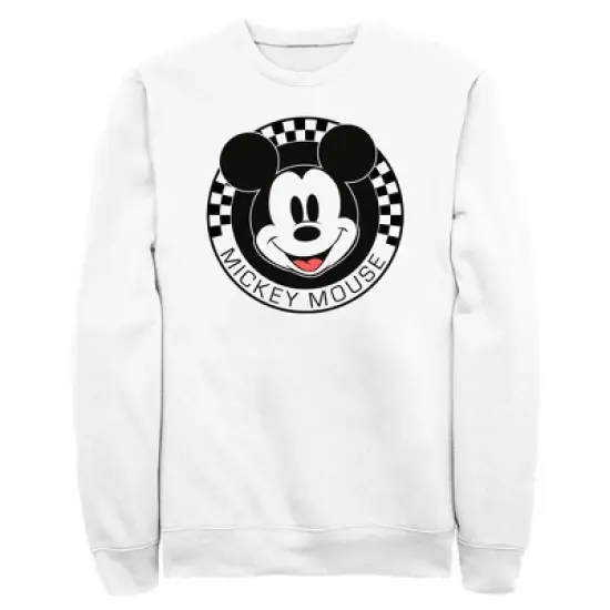Men's Mickey & Friends Checkered Mickey Mouse Portrait Sweatshirt image {3}