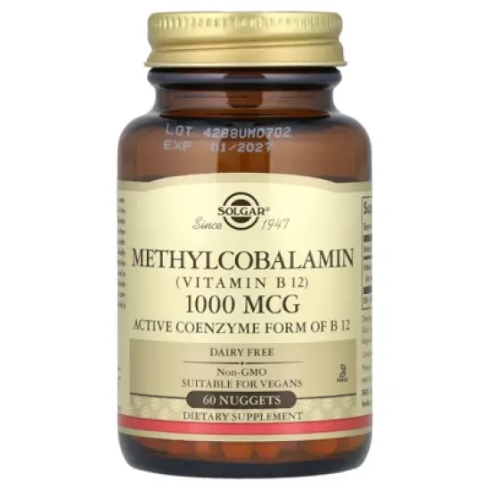 Solgar Methylcobalamin (Vitamin B12), 1,000 mcg, 60 Nuggets image {4}