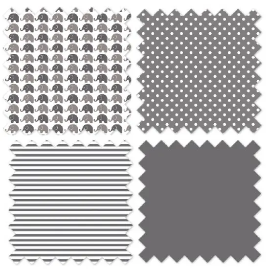 Bacati - Elephants White/Gray Mini Elephants Changing Pad Cover image {7}